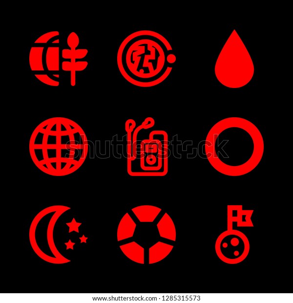 9\
sphere icons with drop of rain and mp in this\
set