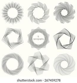 9 spirograph patterns