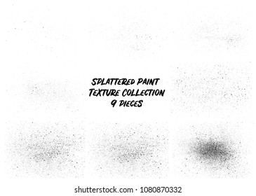 9 Splattered Paint Textures Set. Stain Background