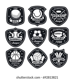 9 sport black & white logo vector