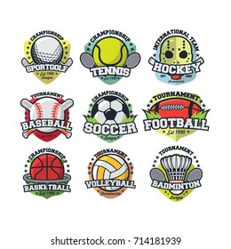9 sport logo & badge vector