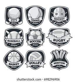 9 sport logo black & white element vector