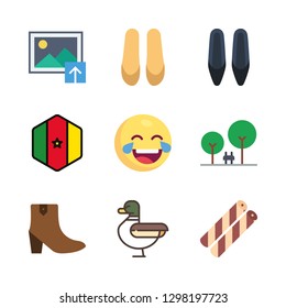9 spring icons with rolls and joy in this set