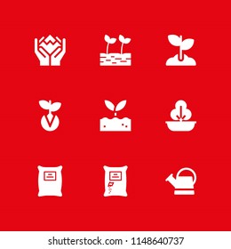 9 sprout icon set with environment, germination and seeds vector illustration for graphic design and web