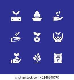 9 sprout icon set with sprout, seeds and germination vector illustration for graphic design and web