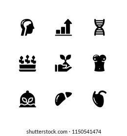 9 sprout icons in vector set. biology, growth, seed and plants illustration for web and graphic design