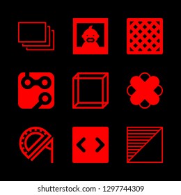 9 square icons with tablecloth and contrast square in this set
