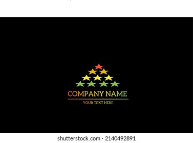 9 star logo for any kind of business. Isolated black background