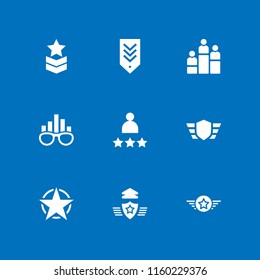 9 status icons in vector set. rate and rank illustration for web and graphic design