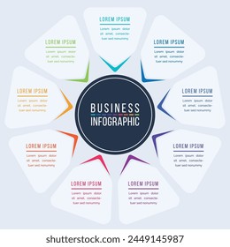 9 Steps Infographic business design 9 objects, elements or options infographic template for business