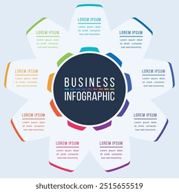 9 Pasos Infografía de diseño de círculos 9 pasos, objetos, Elementos u opciones infografía de información comercial Plantilla