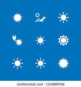 9 sunbeam icons in vector set. sun and shining sun illustration for web and graphic design
