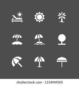 9 sunshine icons in vector set. beach, sun, forest and summer illustration for web and graphic design