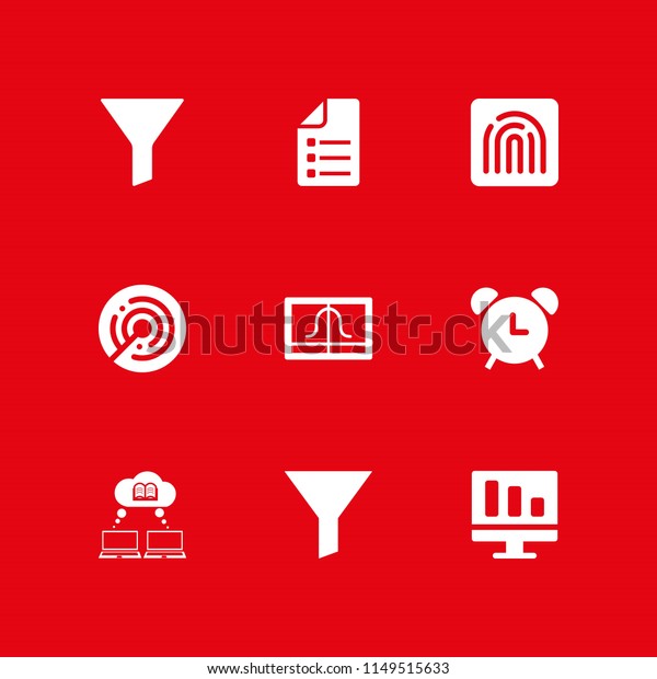 9 system icon set\
with radar, file and information network vector illustration for\
graphic design and web