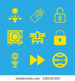 9 system icons with fast forward and camera wireless remote in this set