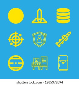 9 system icons with rocket and database in this set