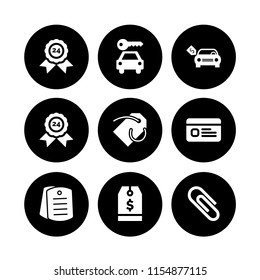 9 tag icons in vector set. id, sticker, price tag and dog tag illustration for web and graphic design
