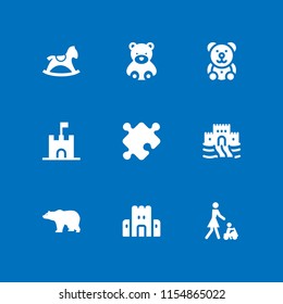 9 teddy icons in vector set. bear and toy illustration for web and graphic design