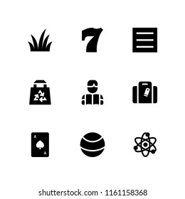 9 texture icons in vector set. grass, ace of spades, menu and hypen illustration for web and graphic design