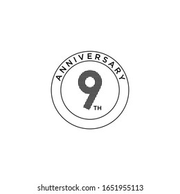 9 th anniversary icon logo design