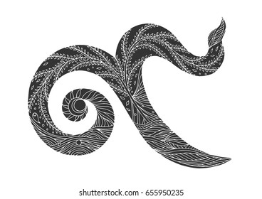 9 thai number symbol hand drawn vector, chakra symbol design
