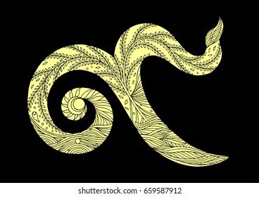 9 thai number symbol hand drawn vector, chakra symbol design