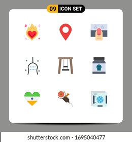 9 Thematische Vektorillustration Flache Farben und redaktionelle Symbole der Tradition; Aberglaube; Pin; Knochen; Design-Elemente einer bearbeitbaren Vektorillustration