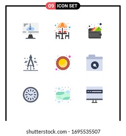9 Thematic Vector Flat Colors and Editable Symbols of moon; science; table; divider; wallet Editable Vector Design Elements