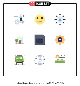 9 Colores planos vectoriales temáticos y símbolos editables de la tarjeta; casa; capacidades; hogar; elementos de diseño de vectores editables de oportunidad