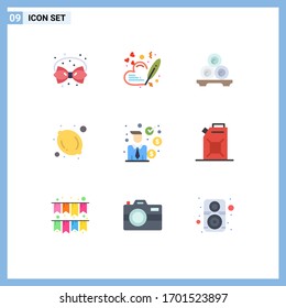 9 Thematic Vector Flat Colors and Editable Symbols of businessman; food; wedding; fruit; spa Editable Vector Design Elements