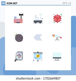 9 Thematic Vector Flat Colors and Editable Symbols of pointer; vegetable; technology; onion; winter Editable Vector Design Elements