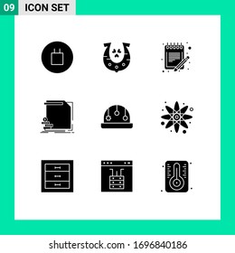 9 Thematic Vector Solid Glyphs and Editable Symbols of baby; information; order; money; economy Editable Vector Design Elements