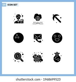 9 Thematic Vector Solid Glyphs and Editable Symbols of call; medical; cloud; sport; tool Editable Vector Design Elements
