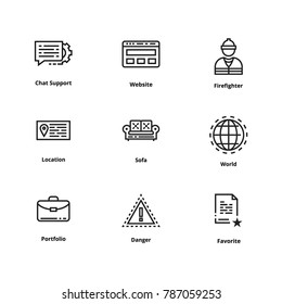 9 thin line icon