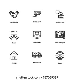 9 thin line icon