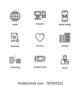 9 thin line icon
