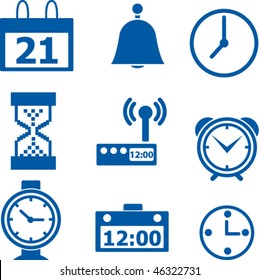 9 time & clock signs. vector