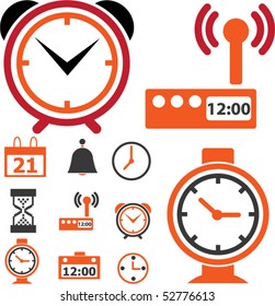 9 time & clock signs. vector