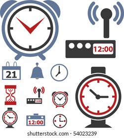 9 time & clock signs. vector