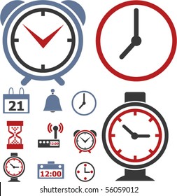 9 time & clock signs. vector