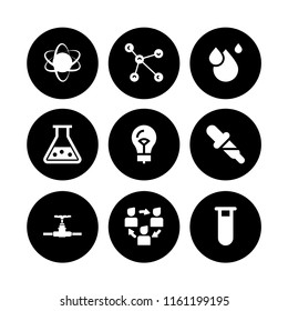 9 transparent icons in vector set. water, dropper, flask and flow illustration for web and graphic design