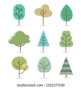 9 tree collection vector