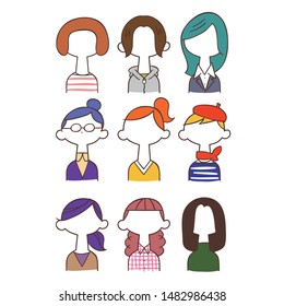 9 types of anonymous female upper body 1