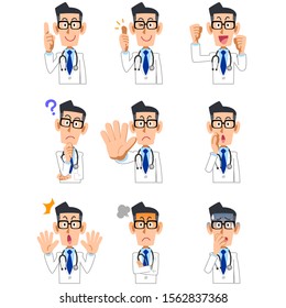 9 types of doctor's upper body poses and gestures 1