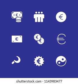 9 union icon set with euro, sickle and unity vector illustration for graphic design and web