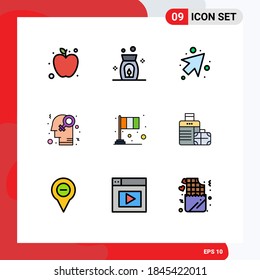 9 Universal Filledline Flat Color Signs Symbols of patrick; flag; right; festival; homosexuality Editable Vector Design Elements