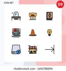 9 Universal Filledline Flat Colors Set for Web and Mobile Applications web; make a website; connection; ramadan; muslim Editable Vector Design Elements
