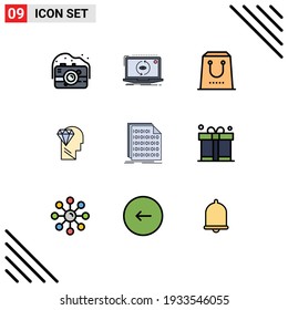 9 Kopfzeile für universelle Flachfarben für Web- und Mobile-Anwendungen; Perfektion; aktualisieren; Geist; Paket Bearbeitbare Vectordesign-Elemente