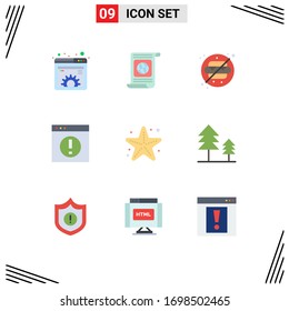 9 Universal Flat Color Signs Symbols of  world; business; Editable Vector Design Elements