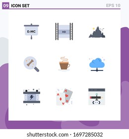 9 Universal Flat Colors Set for Web and Mobile Applications science; search; high; sun; hill Editable Vector Design Elements